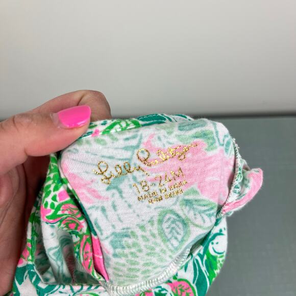 Lilly Pulitzer Cecily Infant Dress Botanical Green Just Wing It 18-24 Months - Picture 7 of 12